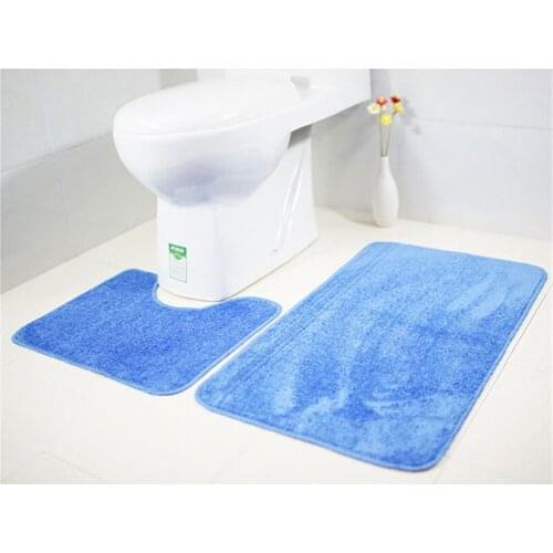 Occident Style 2PCS Bathroom Floor Mat Plain color Super fiber Toilet Pad Set Non-slip combination Rugs set home Decoration