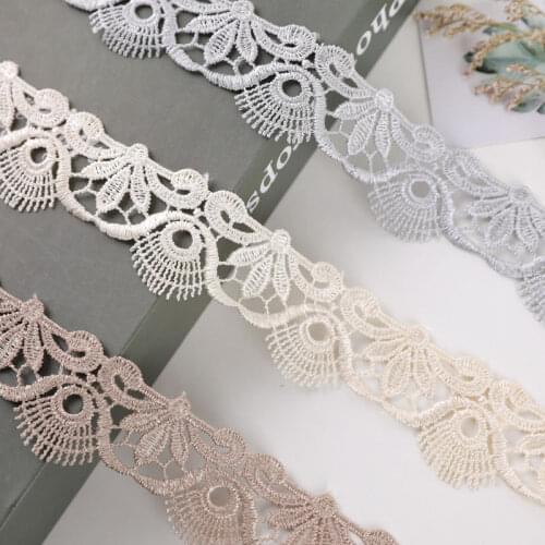 21Yards Handmade DIY Clothing Accessories Floral Embroidery Lace Fabric Width 4cm Curtains Sofa Lace Trim Home Decoration