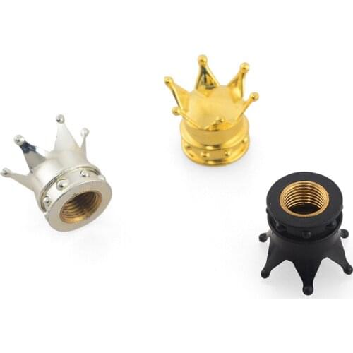 4pcs New Arrive Aluminum Crown Car Tire Valve Stem Caps Tyre Air Dust Caps Truck Bicycle Wheel car valve cap