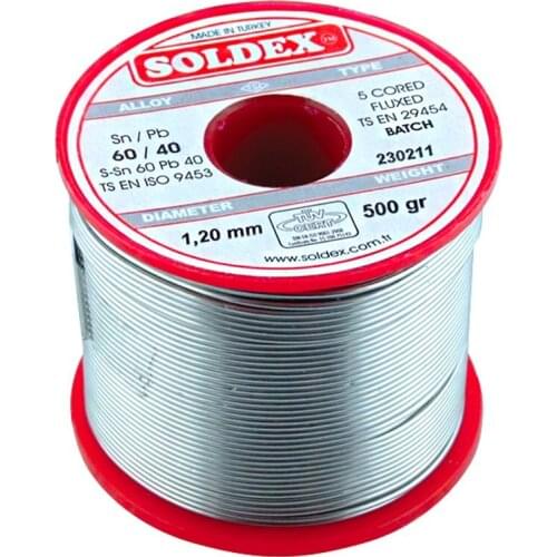 500 G SOLDER 1.2 MM THICK SOLDEX SN60 PB40