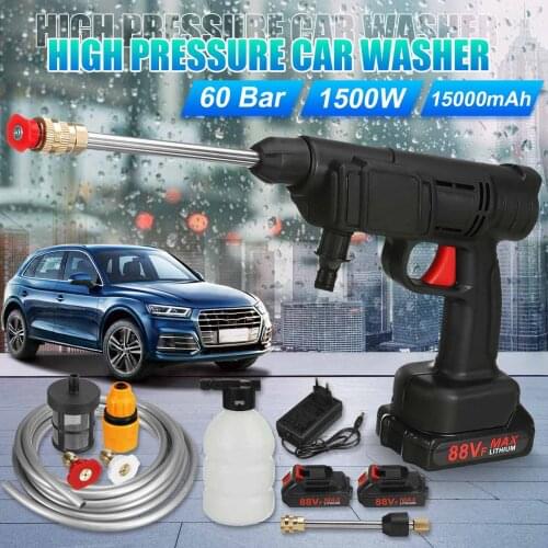 88V 1500W Cordless High Pressure Car Washer Rechargeable Car Wash Gun Electric Water Gun Foam Machine for Makita 18V Battery