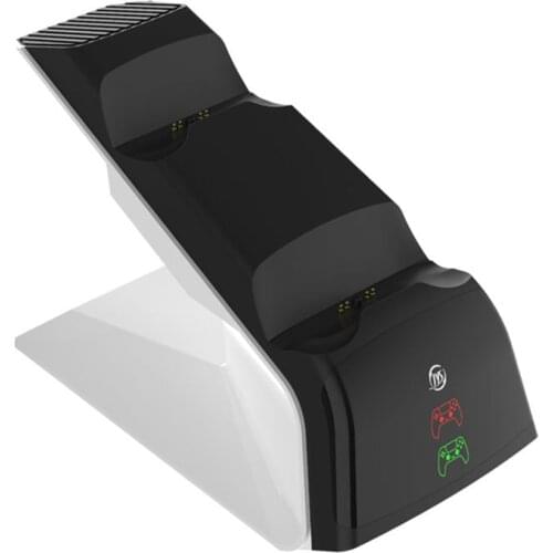 ALLOYSEED Dual Charger Stand Controller Joystick Power Dock for Sony Playstation 5 PS5 LED Gamepad Charging Station Cradle