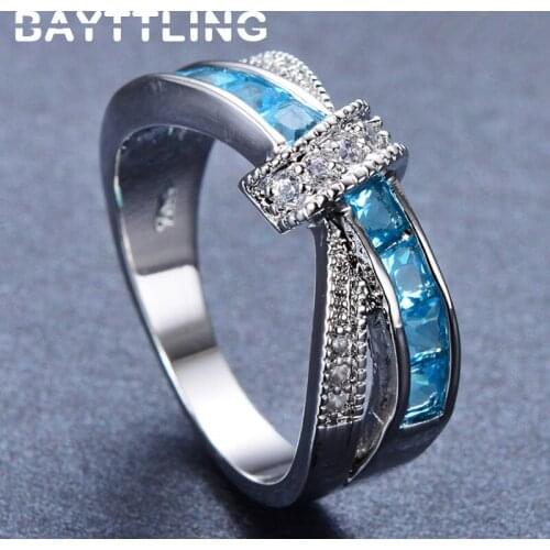 BAYTTLING 925 Sterling Silver Multicolor Zircon Ring 6#7#8#9#10# Ring For Woman Fashion Wedding Party Gift Jewelry Luxury Ring