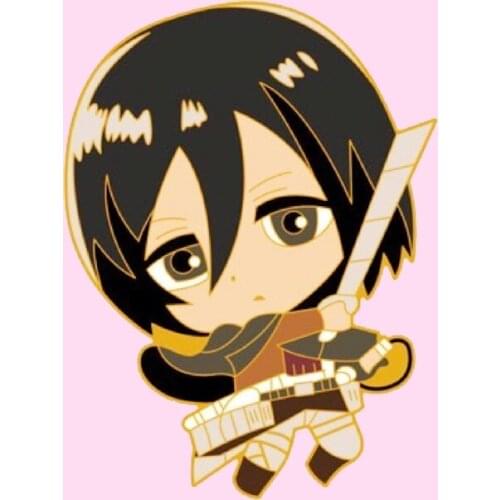 MIKASA Ackerman Attack on Titan Brooch Pins Enamel Metal Badges Lapel Pin Brooches Jackets Jeans Fashion Jewelry Accessories