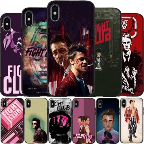 Fight club black Silicone Phone Case For iPhone 12 XR XS Max 5 5S SE 2020 6 6S 7 8 PLUS X 11Pro Max 11 Cover
