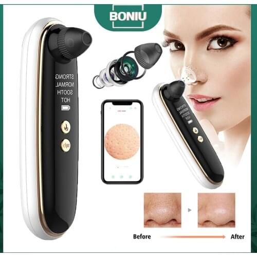 Blackhead Remover Vacuum With Camera Face Deep Nose Pore Cleaner T Zone Acne Pimple Removal Suction Facial Diamond Beauty