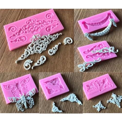 Flowers Fondant Molds Cake Silicone Mold DIY Craft Cake Vintage Relief Border Cake Decorating Pastry Baking Tools Wholesale Item