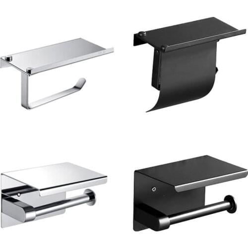 New Toilet Paper Holders Stainless Steel With Phone Towel Holder Toilet Roll Holder For Bathroom Equipment Bathroom Accessories