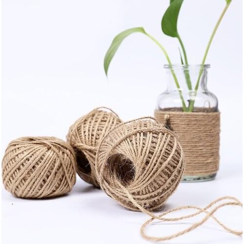 Long Jute Rope Natural Linen Twine Rustic String Cord Rope DIY Scrapbooking Craft Decor String Wrapping Cords Thread