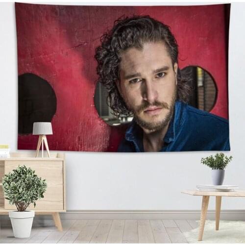 Kit Harington Tapestry Wall Hanging Decor Wall Cloth Tapestries Home Decoration Accessories Psychedelic Carpet Decorative 2.25