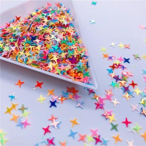 Colorful Halo 4 Point Star Confetti Holographic Glitter Aurora Borealis Sprinkle Iridescent Cross Star Flakes Resin Art supplies