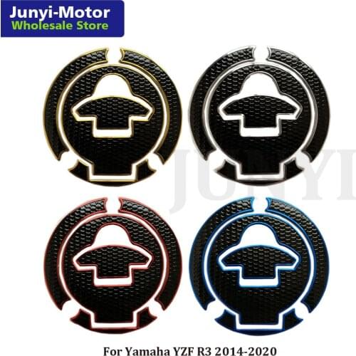 Oil Gas Tank Fuel Cap Cover Pad Sticker Protector Grip For Yamaha YZF R3 YZFR3 2014 2015 2016 2017 2018 2019 2020 3D Guard Decal