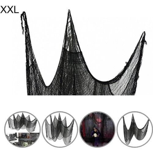 Lightweight Practical Halloween Window Table Door Cloth Spooky Halloween Black Gauze Terrifying Halloween Decorations