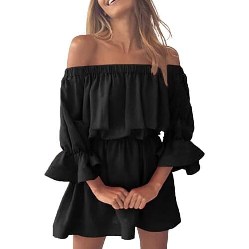 Summer Beach Dress Womens Solid Color Straight Collar Close Your Waist Sexy Middle-skirt Dress Vestidos Mujer Verano 2021