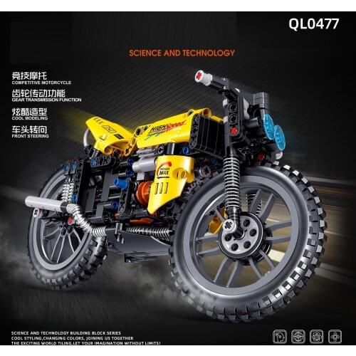 Hot 10 Items City Moto Racing Motorbike Model Building Blocks High-Tech Motorcycle Vehicles Bricks Educational Toys For Boys