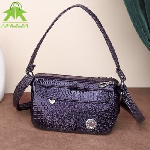 Crocodile Pattern Mini Shoulder Bag for Women High Quality Cell Phone Pocket New Ladies Purse Fashion Pu Leather Handbags Female