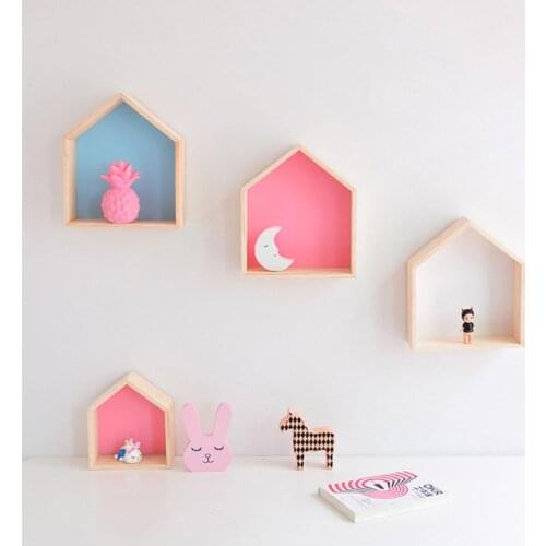 Wall Decoration Wooden Shelf For Kids Room Nursery Decoration Wall Wood Shelf For Children Boy Girl Room Wall Decor Shelf