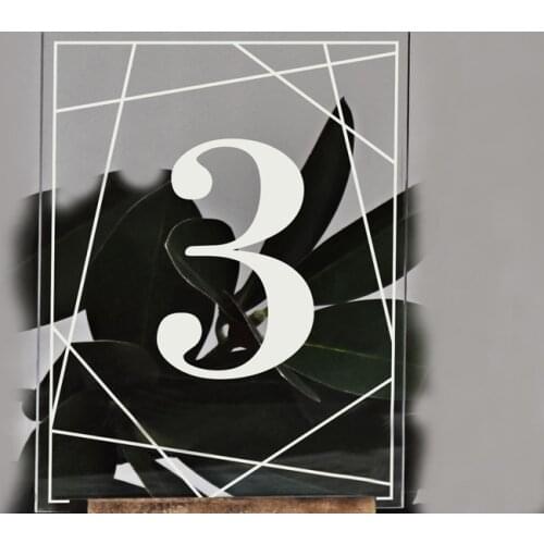 Wedding Table Numbers Clear Acrylic Geometric Line Table Signs Boho Table Decor Wedding Table Number Acrylic Wedding Decor