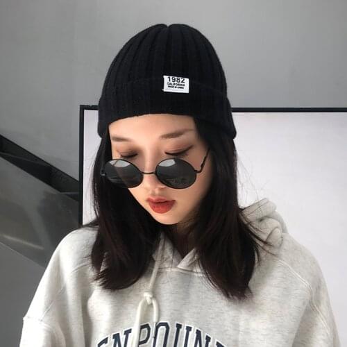New Solid Wool Beanie Knitted Warm Soft Trendy Winter Hats Simple Korean Style Women Wool Casual Caps Elegant All-match Beanie