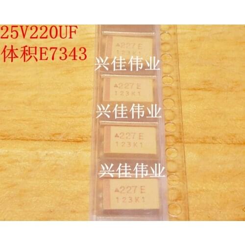 Original 5pcs/ 25V220UF 227E 220UF 25V E7343 E Tantalum Capacitor