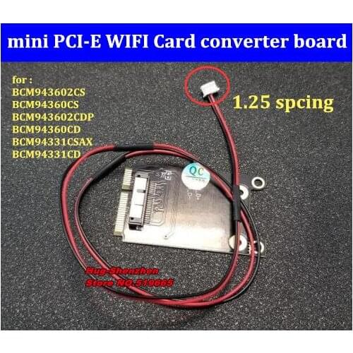 Mini PCI-E to wireless wifi card BCM94360CS BCM94360CD BCM94331CD converter board with 40cm line with screw for macbook Pro/Air