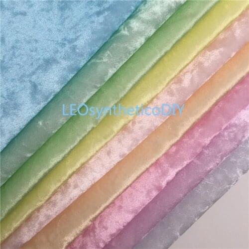 LEOsyntheticoDIY Pastel Colors Crushed Velvet Soft Fabric for Bows DIY Making 21X29CM 6S16