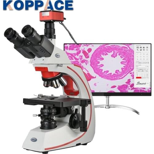 KOPPACE 40X-1600X 4K 8.3 Million Pixe Research-Grade Trinocular Compound Lab Microscope High Contrast Full Achromatic Microscope
