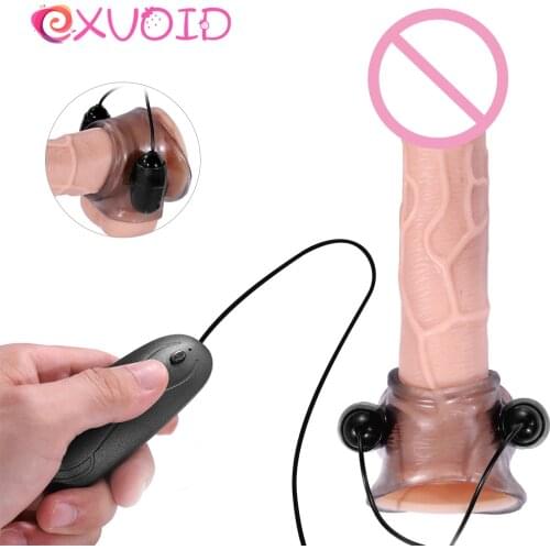 EXVOID Remote Vibrator Penis Sleeve Rings Sex Toys for Men Penis Massager Delay Ejaculation Cock Erection Ring Scrotum Bind