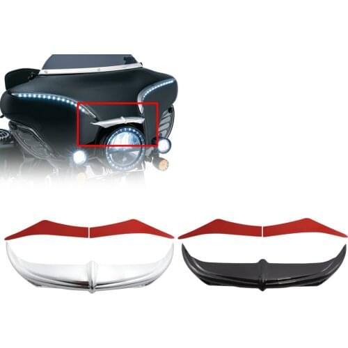 Motorcycle Bat Brow Fairing Trim Headlamp Eyebrow Eyelid Sticker Fit for Harley 1996-2013 Electra Glides Street Glides Trikes