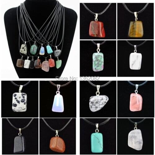 Jewelry Wholesale 12 PCS Fashion Irregular Natural Stone Charms Pendants Necklace Gift MN446