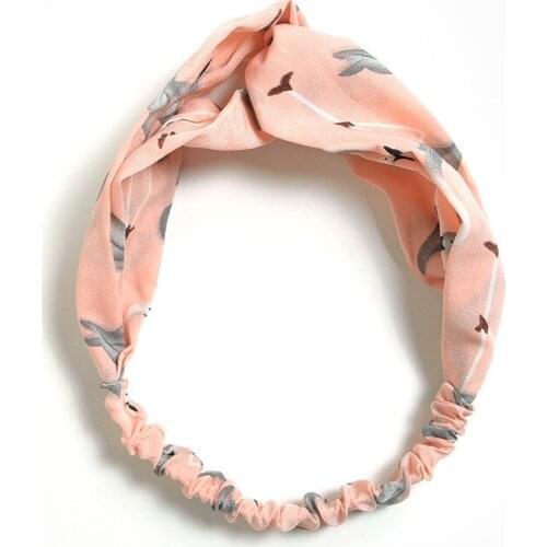 Women Fashion Headbands Cartoon Flamingo Cross Hair Bands Turban Bandage Bandana Headwear Headwrap Hair Accessories