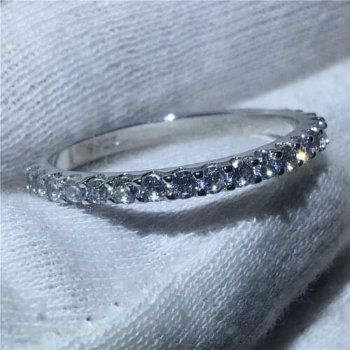 Fine Jewelry women Match wedding band 100% Soild 925 Sterling Silver ring Sona 5A zircon Stone Engagement Ring for women Gift