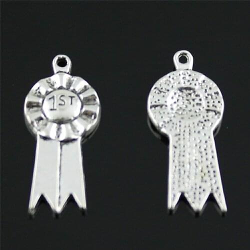 10pcs Ribbon Charm Champion Charms Champion First Ribbon Antique Charms Jewelry Making Accessories Wholesale 10x26mm