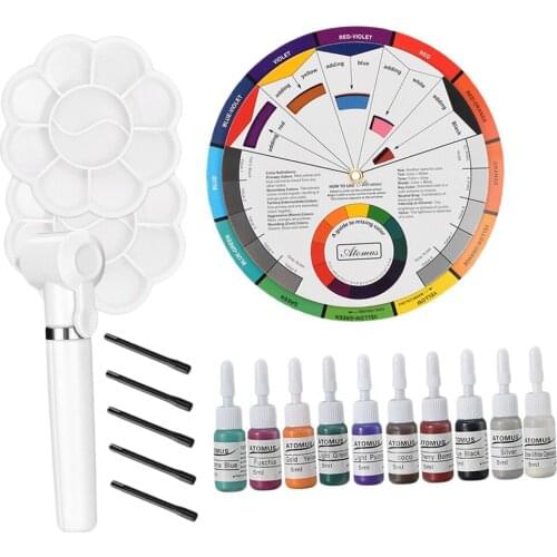 19pcs Tattoo Ink Mixer Machine Mixing Sticks Ink Pigment Color Palette Guide