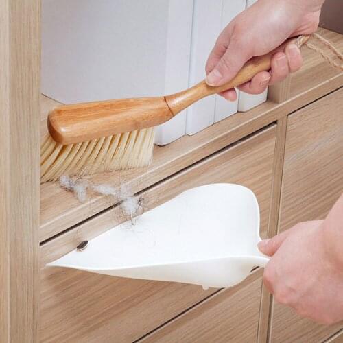 2pcs/set Bamboo Handle Mini Brooms Shovel Desktop Sweep Handheld Cleaning Brush Household Small Broom Dustpan Shelf Top Cleaner