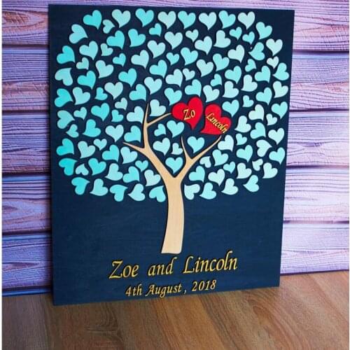 3D Heart Wedding Guest Book Alternatives Rustic Wedding Decoration Unique Wooden Guest Book Tree of Life Personalized Guestbook