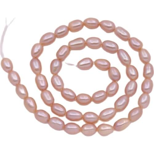 5mmX7mm Teardrop Natural Pink Pearl Stone Loose Beads Jewelry Making 14" Long