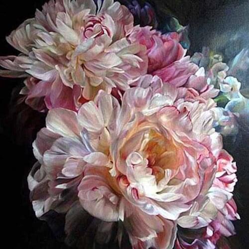 5D Diy Daimond Painting Cross stitch Blooming Peony Full Square Round Rhinestone Diamond Embroidery Christmas DecorationsZP-2049