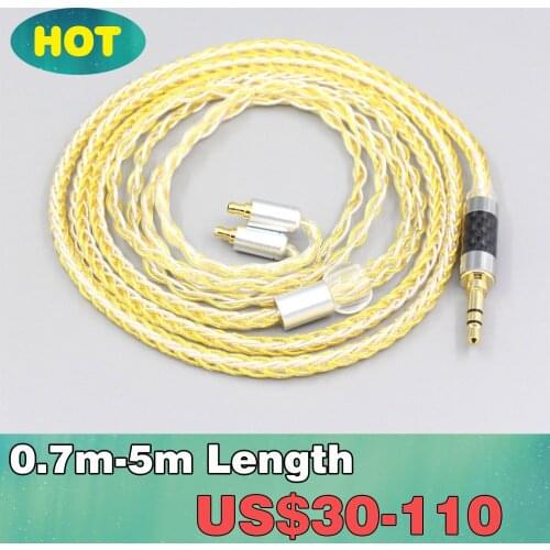 8 Core OCC Silver Gold Plated Braided Earphone Cable For Sennheiser IE400 IE500 Pro LN007290
