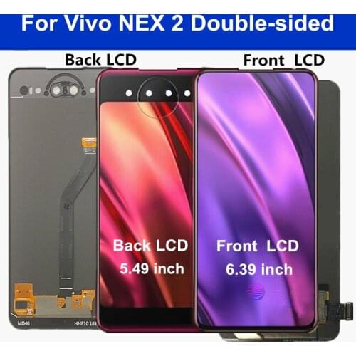 AMOLED NEX2 lcd For Vivo NEX 2 Double-sided Back LCD Display Touch Screen Digitizer Assembly For vivo Nex2 front display