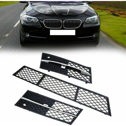 Car Front Bumper Lower Grill Set Center Left Right For-BMW 5 Series F10 F11 10-13 51117200699 51117200700 51117285950