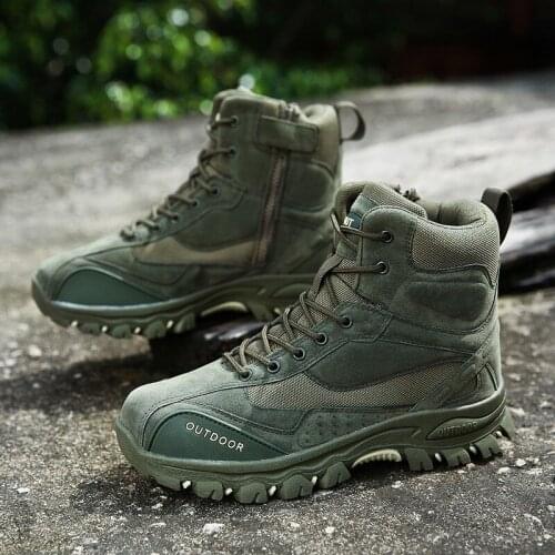 Army Green Tactical Military Combat Boots Men Outdoor US Army Hunting Trekking Camping Mountain Winter Waterproof Work Shoes