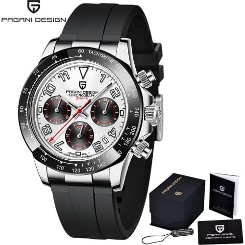 PAGANI Design 40MM Mens Quartz Watches Top Brand Luxury Watches Mens Rubber Strap Waterproof Watches Multifunction Chronograph