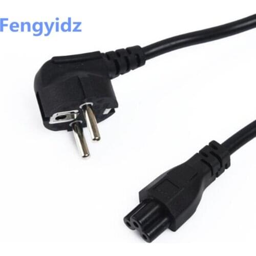 EU European Power Cord Euro IEC C5 Cloverleaf Power Lead Cable 1.5m 5ft Electric Wire For Notebook Laptop AC Adapters