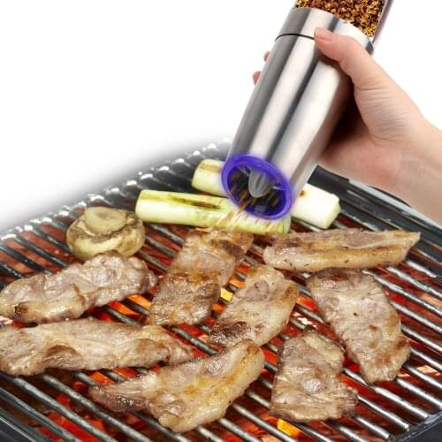 Gravity Sensor Ceramic Grinder Pepper Shaker Salt Cumin Spice Mill Automatic Electric Pepper Grinder with LED Light