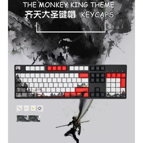 110-key Journey To The West Monkey King Keycap PBT Five-sided Sublimation Cherry Height Mechanical Keyboard Keycap Cherry MX 104