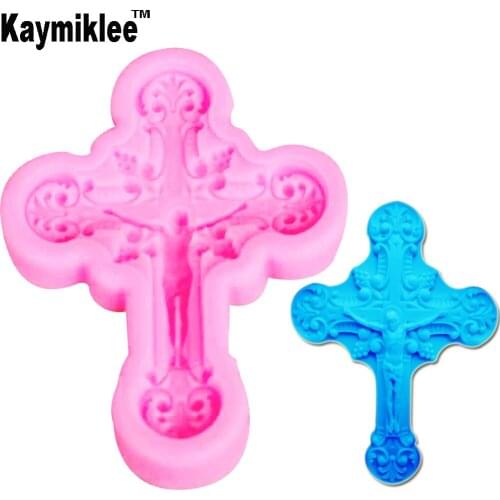 M583 Jesus Cross Type mini cross and Jesus fondant molds wholesale chocolate silicon mold fondant Cake decoration mold9*7*1cm