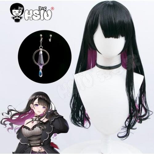 Koinoya Mai Cosplay Wig VTuber Hololive Youtuber 「HSIU 」Fiber synthetic wig Black gradient purple long hair+free Brand Wig Cap