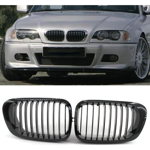 Front Kidney Grill Matte Gloss Black for BMW E46 2-Door Coupe Cabriolet 99-02 Automobile Exterior Decoration Parts