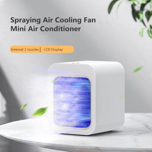 4000mAh Rechargeable Portable Mini Air Conditioner Fan DC 5V Electric 3 Speed Silent Wind USB Mist Maker Cooling Fan for Home